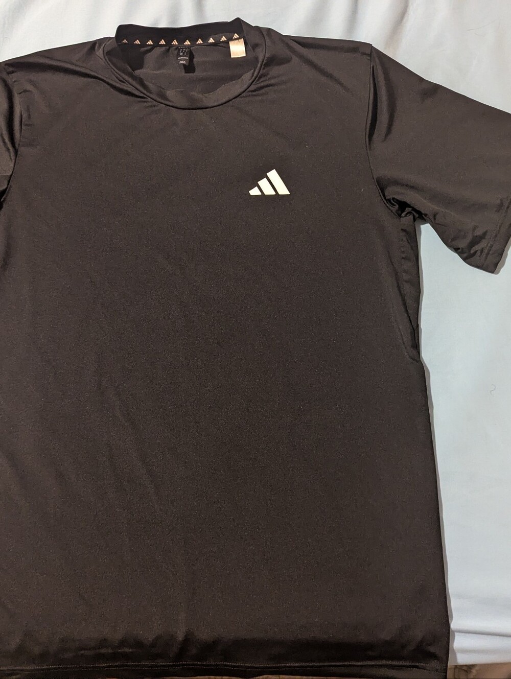 Adidas Black Short Sleeve Men's Tee with White Logo